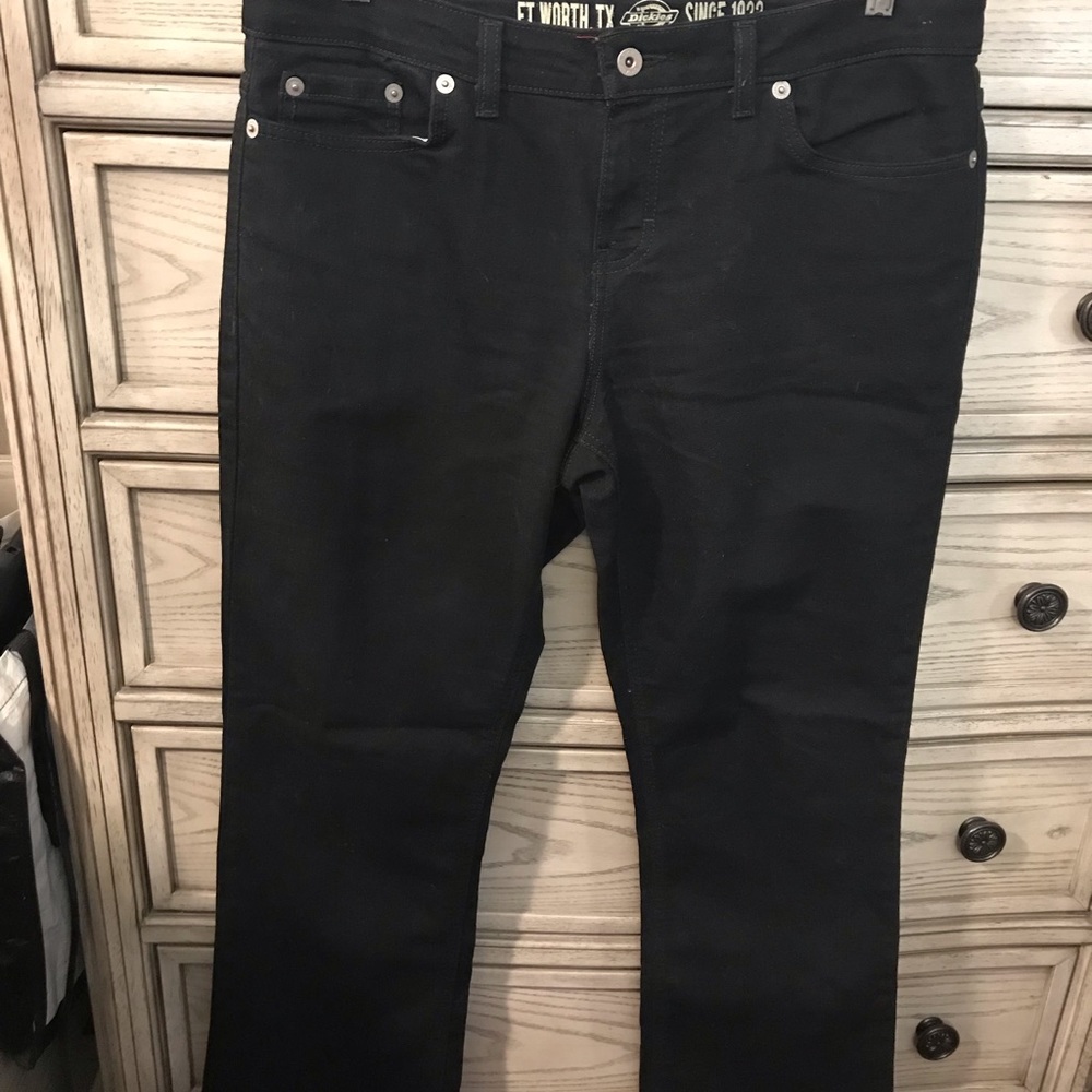 Dickies pants black jeans boot cut size 12